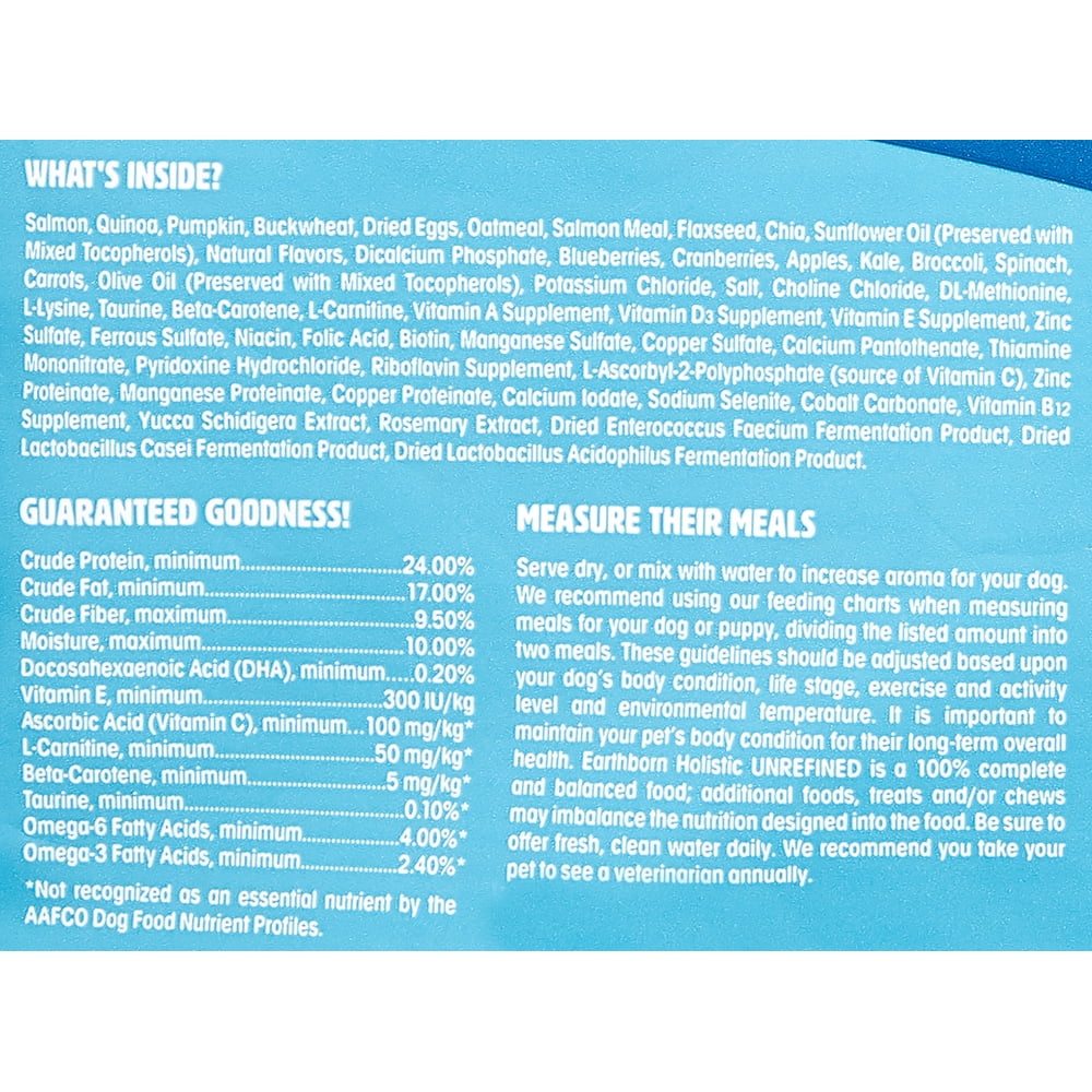 Earthborn Holistic Unrefined Salmon with Ancient Grains Dry Dog Food, 4 lb