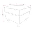 thumbnail image 2 of CorLiving Georgia Cream Upholstered Mid-Century Modern Square Ottoman with Wood Legs, 2 of 4