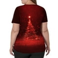 thumbnail image 3 of Dwellite Christmas Scrub Tops Women Xmas Tree Print V Neck Short Sleeve Plus Size Scrubs Medical Uniform Shirts with Pockets Red 3XL, 3 of 5