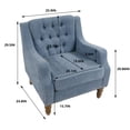 thumbnail image 7 of Upholstered Accent Chair for Living Room, Linen Fabric Sofa Chair with Button Tufted Backrest and Armrest, Comfy Armchair Chair for Bedroom Living Room Office (Blue), 7 of 7