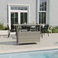 thumbnail image 2 of Emma + Oliver Gray Wicker Rattan Counter Height Bar Table for Indoor/Outdoor Use with Inner Shelf and Bar Top, 2 of 12