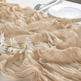 thumbnail image 4 of Holzlrgus Cheesecloth Table Runner 35 x 118 Inches Gauze Table Runner 10Ft Boho Rustic Decorations for Wedding Decor Reception Bridal Shower Holiday Party, Beige, 4 of 7