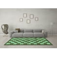 thumbnail image 3 of Ahgly Company Indoor Rectangle Checkered Turquoise Blue Modern Area Rugs, 8' x 10', 3 of 4