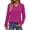 Rose Red, variant on Fantaslook Long Sleeve Shirts for Women V Neck Textured Tops Fall Blouses Lightweight Tunic Pullover