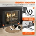 SKYSHALO Single Panel Fireplace Screen with Access Door, Durable Iron