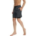 thumbnail image 3 of Active Men's Athletic Training Shorts with Inner Compression Layer Side Pockets and Adjustable Drawstring Waist - X Large, Gray, 3 of 7
