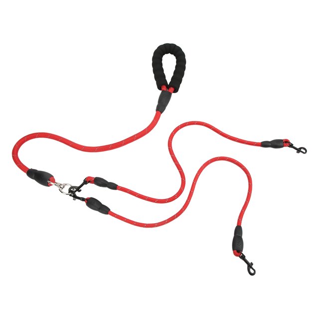 Dog Walking Leash, Dog Traction Rope Comfortable 360° Rotation Control Shock Absorbing For Beach For Camping Black,Red