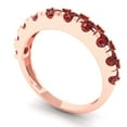 thumbnail image 2 of 1 ctw Wedding Band for Women - 18K Rose Gold Natural Garnet Stackable Eternity Ring, 2 of 6