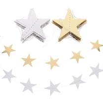 unbranded 4Pcs Star Paper Garland Party Hanging Decorations Beautiful Festival Banners
