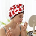 thumbnail image 3 of Yiaed Canada Print Hair Cap with Button,Coral Fleece Hair Towel Wrap for Women Wet Hair,Quick Dry Turban for Wet Hair Long Thick Hair, 3 of 5