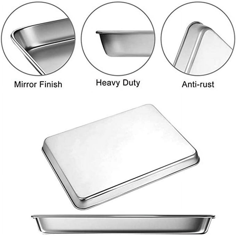 12 Pcs Baking Sheet Set, HKJ Chef Nonstick Stainless Steel Cookie Sheet  Baking Pan and Baking Tray for Oven, Size 16 x 12 x 1 Inch, Non Toxic &  Easy