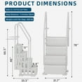 thumbnail image 3 of Pool Ladder, 4-Step Pool Stairs with Double Handrails and Non-Slip Steps for 48-54” Above Ground and In-Ground Pools, White, 3 of 7