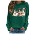 thumbnail image 3 of Sweatshirt for Women Valentine's Day Print Casual Long Sleeve Crew Neck Tops Pullover Athletic Hoodless Comfortable Womens Sweatshirt Dark Green XL, 3 of 5