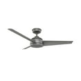 thumbnail image 5 of Hunter 52 inch Outdoor or Indoor Ceiling Fan No Light - Ceiling Fan without Light, For Patio, Porch, Garage, or Living Room, Standard Mount, 3 Blades, Wall Control - Trimaran 59608, Matte Silver, 5 of 17
