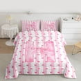 thumbnail image 3 of Homewish Cartoon Monogrammed H Bedding Comforter Set, Fashion Pink Watercolor Twin Comforter Sets, Teens Kids Girls Women Reversible Bedding Set, Lightweight Room Decor, 2-Piece, 3 of 9