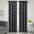 thumbnail image 3 of Achim Bombay Indoor Polyester Light Filtering Geometric Curtain Panel, Black, 52-in W x 63-in L, 3 of 6