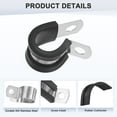 thumbnail image 2 of Uxcell 20 Paquete de Abrazaderas de Cable 13 mm Acero Inoxidable 304 Goma Forma R para Tubo, 2 of 7