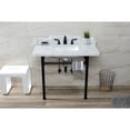 thumbnail image 3 of Kingston Brass LMS3622M8SQ0ST Wesselman 36" Carrara Marble Console Sink with Stainless Steel Legs (8-Inch, 3-Hole), Carrara Marble White/Matte Black, 3 of 7