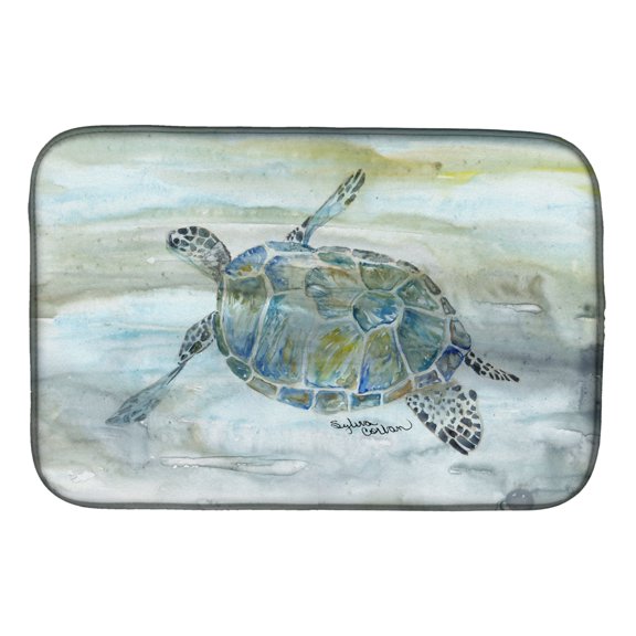 Sea Turtle Watercolor Dish Drying Mat