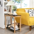 thumbnail image 3 of Costway Bamboo Side Table 2-Tier Sofa End Console Table w/ Storage Shelf Bedroom, 3 of 10