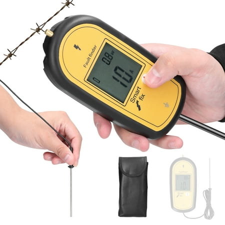 

OWSOO 200-15000V Handheld Portable Ranch Fence Fault Finder Current Direction Tester Farm Electronic Fence Fault Finder LCD Backlight Display with Storage Bag
