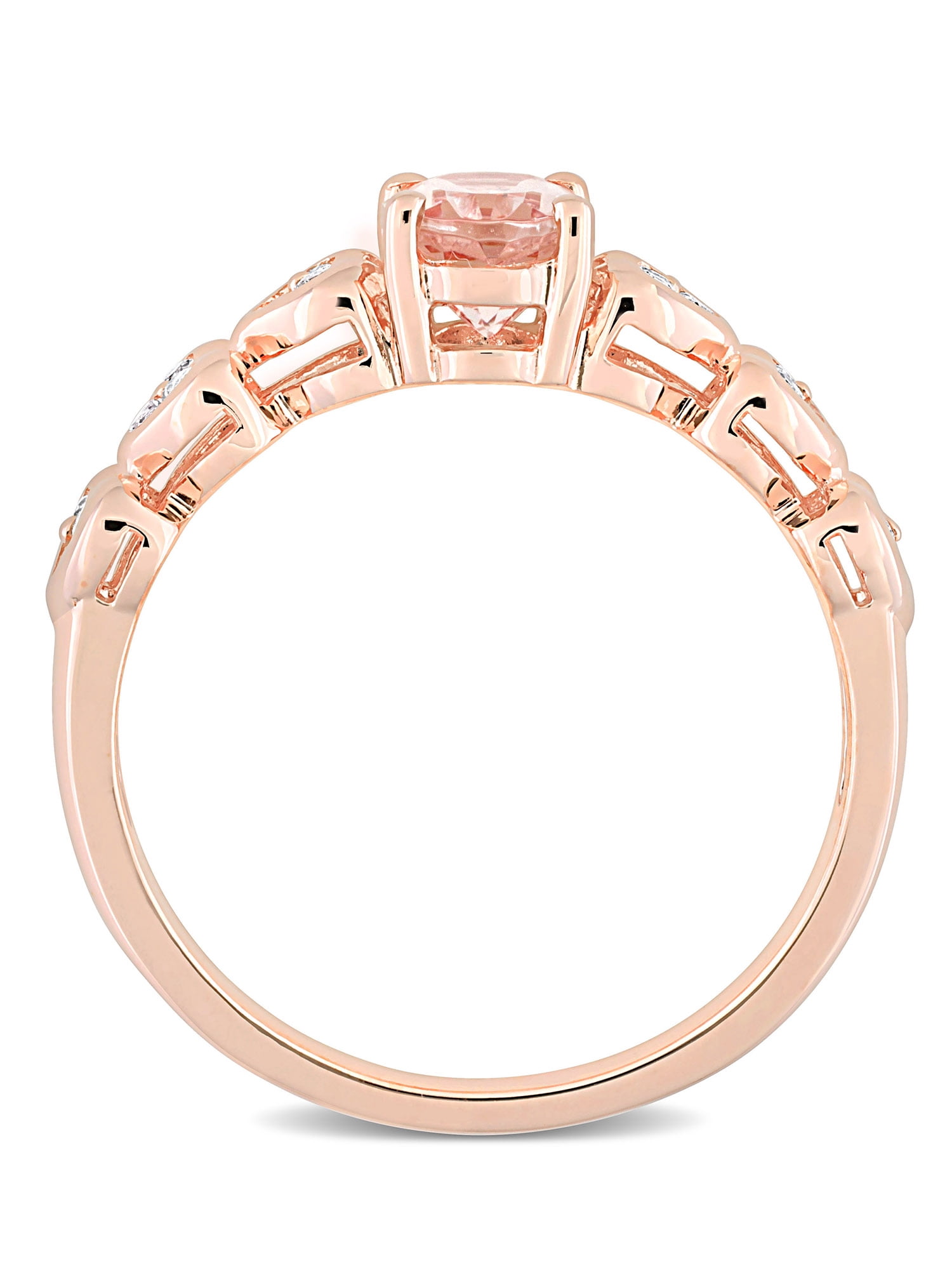 Everly Women's Morganite and Topaz Rose Gold Plated Ring
