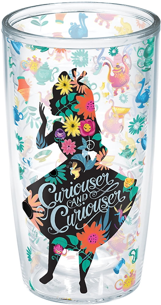 Tervis 1269201 Disney Alice In Wonderland Curiouser Insulated Tumbler with Wrap Clear 16 oz 