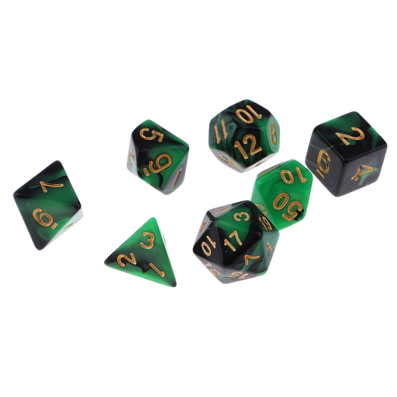 MagiDeal 7pcs Polyhedral Dice Game Toy D20 D12 D10 D8 D6 D4 for Board Game 