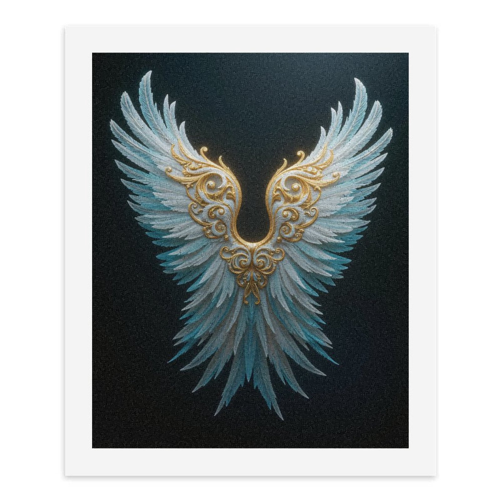 Paint By Numbers Kit for Adults Beginner - DIY Exquisite Golden Feathered Wings Canvas Painting Kits for Adults, Frameless Paint By Number for Adults for Home Wall Decor 16x20 Inch
