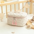 thumbnail image 3 of HUISZJ Floral Makeup Bag, Dustproof Makeup Bag with Zipper, Portable Cosmetic Toiletry Organizer for Work Daily Holiday (Style 1), 3 of 10