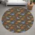 thumbnail image 6 of Addison Rugs Chantille Indoor/Outdoor Transitional Kids Chocolate Machine Washable Round Rug, 8' x 8', 6 of 7