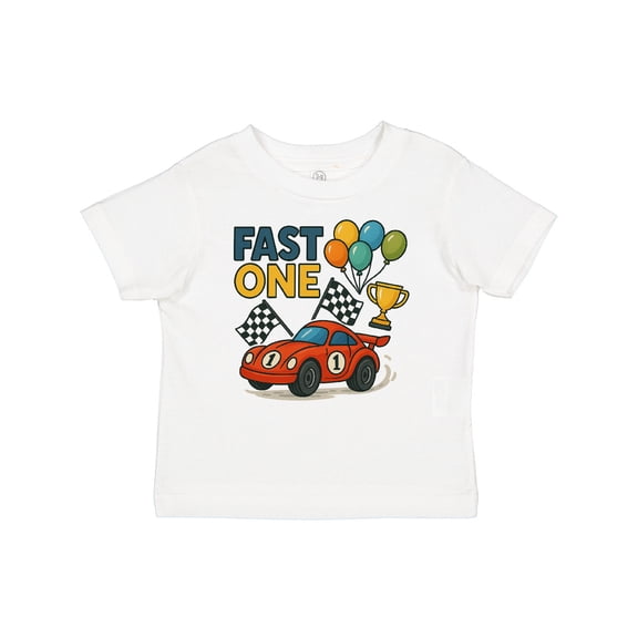 Inktastic Fast One Race Car with Balloons and Trophy Boys or Girls Baby T-Shirt