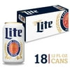 Miller Lite Beer, 18 Pack, 12 fl oz Aluminum Cans, 4.2% ABV, Domestic Light Lager