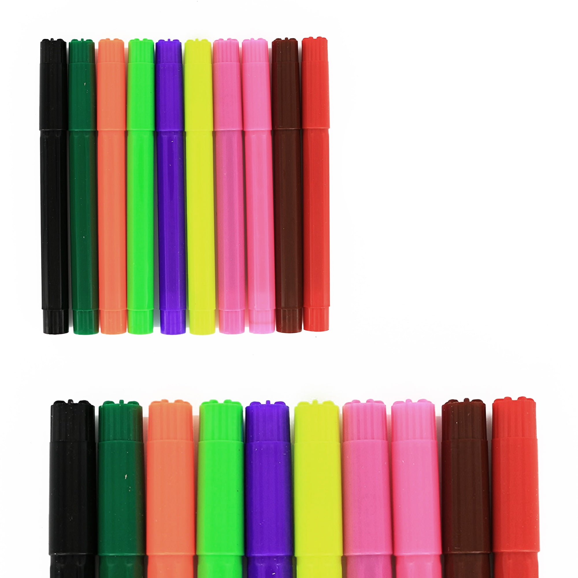 Emraw 10 Classic Colors Broad Line Jumbo Watercolor Markers Dry Erase Marker Erasable Whiteboard Marker Pens Chisel Tips Assorted Colors Comfortable Grip White Board Pens (Pack of 2)