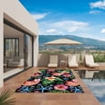 thumbnail image 3 of Tropical Plants Outdoor Rug for Patio/Deck/Porch, Non-Slip Large Area Rug 5 x 7 Ft, Green Leaf Coastal Blue Starfish Shells Indoor Outdoor Rugs Washable Area Rugs, Camping Rug Carpet Runner, 3 of 8