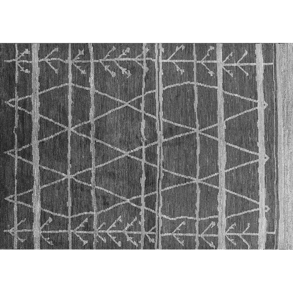 Ahgly Company Machine Washable Indoor Rectangle Oriental Gray Industrial Area Rugs, 2' x 3'