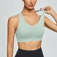 thumbnail image 3 of VISALY Sports Bras For Women Running Sports Bra Women Tank TopsSolid Color SleevelessCasualFashion Underwear Padded Bra Yoga Sports Bra Wireless Bras For Women Green S, 3 of 7