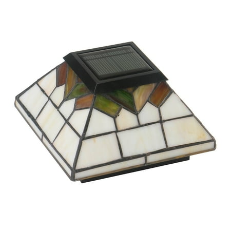 Classy Caps Wellington Stained Glass Outdoor Solar Post Cap