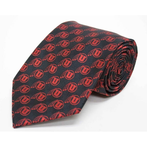 Utah Utes Repeating Black Necktie - Donegal Bay - Unisex - One Size