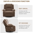 thumbnail image 4 of JONPONY Kneading Massage Rocker Recliner Chair with 4-Point 3D Kneading Massage and Heat Ergonomic Lounge Chair for Living Room with Rocking Function and 2 Cup Holders, USB Charge Port,Brown, 4 of 11