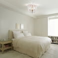 thumbnail image 2 of Warehouse of Tiffany IMC834-3 15 in. Taha Indoor 4-Light Gloss White & Brass Flush Mount Ceiling Light with Light Kit, 2 of 5