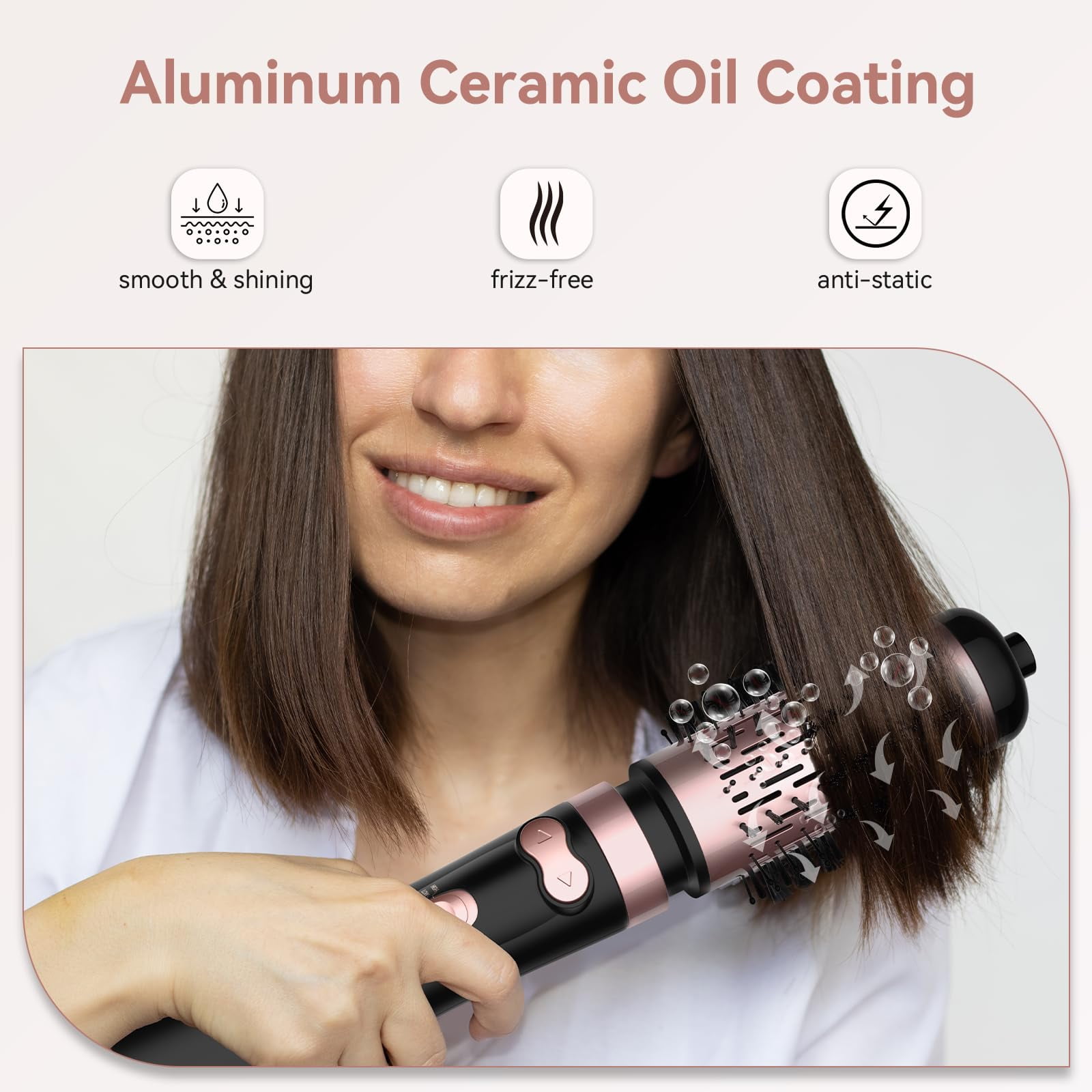 3 in 1 Hot Air Styler and Rotating Hair Dryer,Cepillo Giratorio Secador De Cabello,3-in-1 Hot Air Styler and 360 Rotating Hair Dryer for Dry Hair, Curl Hair, Straighten Hair