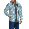 thumbnail image 2 of Wukai Pelican Reed And Fish Print Men's Zip-Up Hoodie,Fleece Full-Zip Hoodie for Men, Hooded Sweatshirt-Medium, 2 of 5