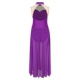 thumbnail image 3 of Jizyo Robe de Danse Sans Manches pour Filles à Sequins Color Block Costume de Danse Lyrique Tenues de Ballerine Violet 12, 3 of 4