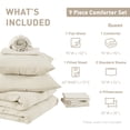 thumbnail image 2 of Regency Heights Queen Size Comforter Set – Beige Striped Woven Bed in a Bag, 9-Piece Bedding set with Sheets, Machine Washable for All Seasons, 2 of 9
