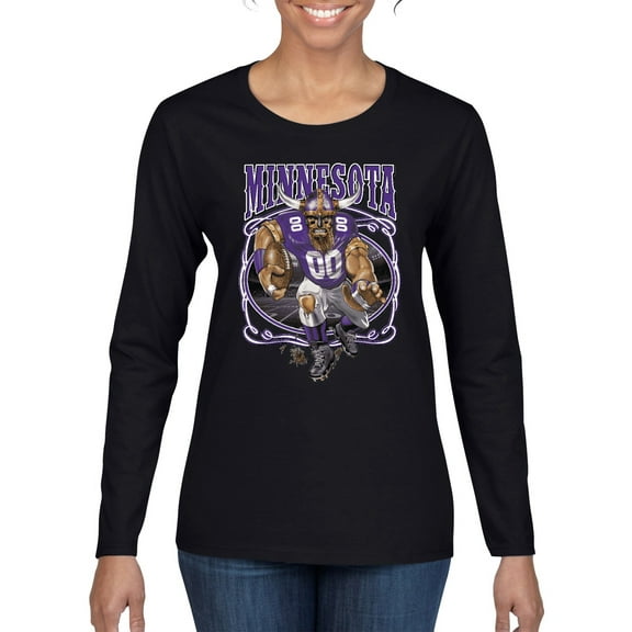 Wild Bobby, Minnesota Fans | MIN Fantasy Football ,Sports, Women Graphic Long Sleeve Tee, Black, Small