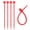 Red, variant on 5 Pcs Sturdy Silicone Twist Ties Reusable Rubber Cable Organizers for Home and Daily Use in Assorted Color