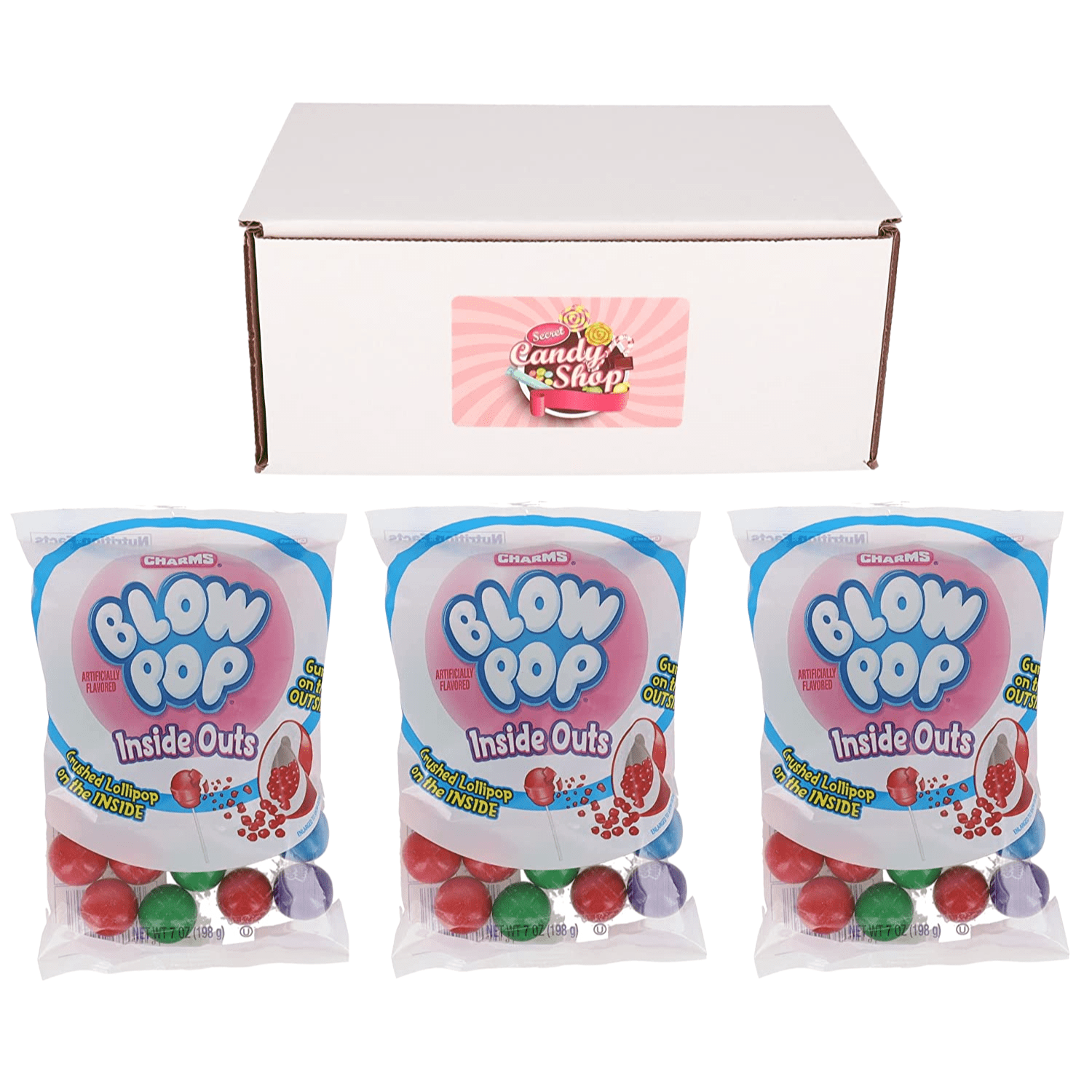 Charms Blow Pop Gluten Free Assorted Flavors Bubble Gum Lollipops Pack ...