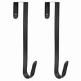 thumbnail image 2 of iHomeGarden 12"+15" Premium Multi-Purpose Over Door Hanger: Slim Metal Hook for Bathroom Towels, Bedroom Coats & Holiday Wreaths, Black (Indoor/Outdoor), 2 of 8