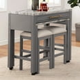thumbnail image 2 of Light Gray Dining Set with Slide-out Table Extension / Adaptable for Different Occasions, 2 of 7